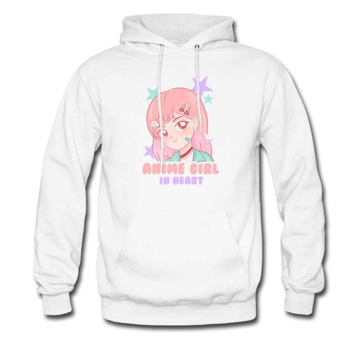 Anime Girl In Heart Cute Hoodie - white