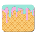 Pastel Ice Cream Waffle Mouse Pad - white