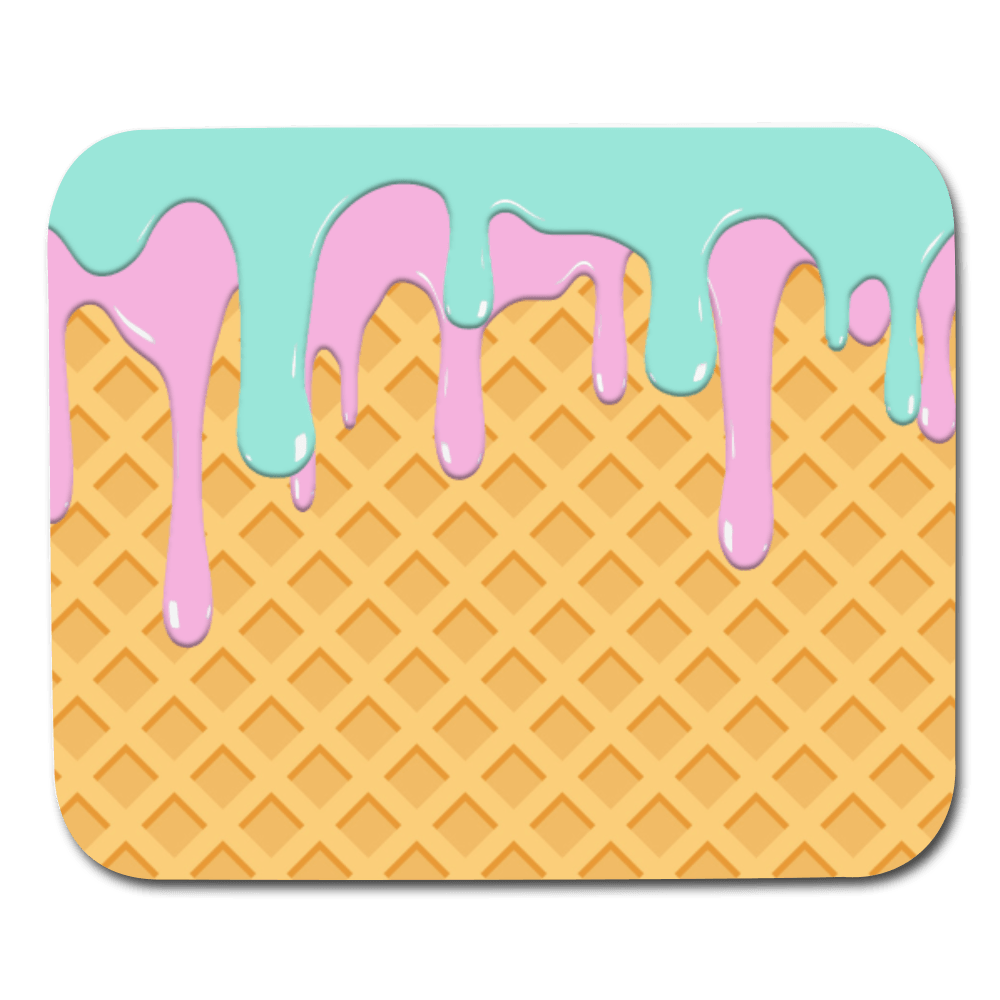 Pastel Ice Cream Waffle Mouse Pad - white