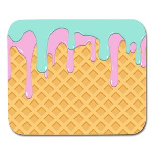 Pastel Ice Cream Waffle Mouse Pad - white