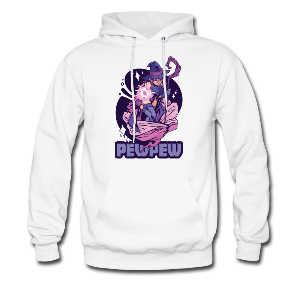 Pew Pew Magical Witch Hoodie - white