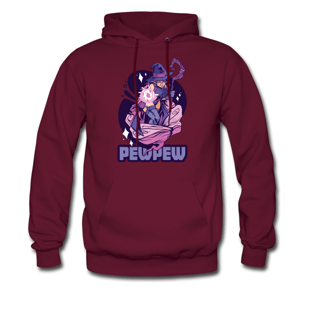 Pew Pew Magical Witch Hoodie - burgundy