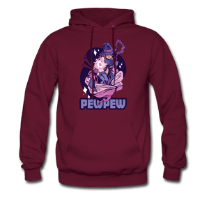 Pew Pew Magical Witch Hoodie - burgundy