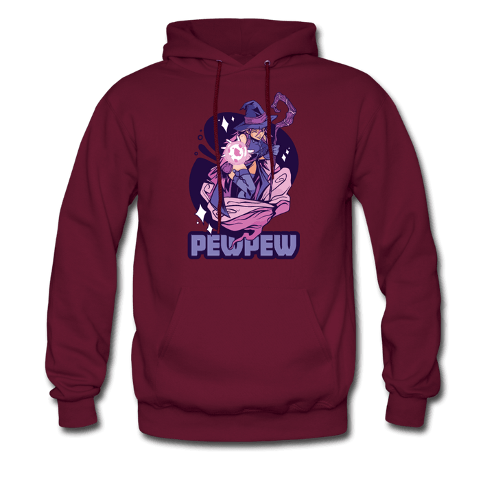 Pew Pew Magical Witch Hoodie - burgundy