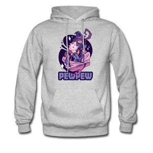 Pew Pew Magical Witch Hoodie - heather gray