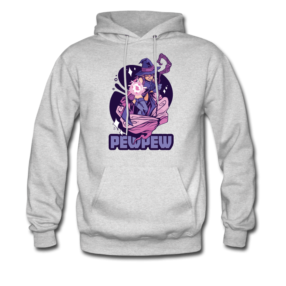 Pew Pew Magical Witch Hoodie - ash 