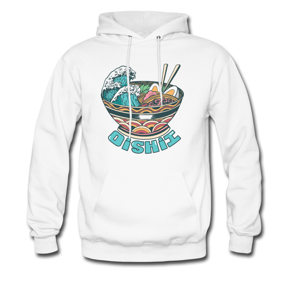 Oishii Desu! Ramen Ocean Hoodie - white