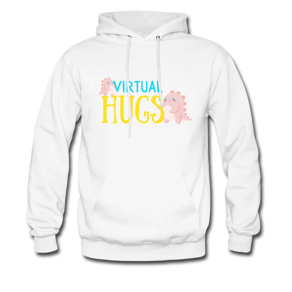 Virtual Hugs Cute Dinosaurs Hoodie - white