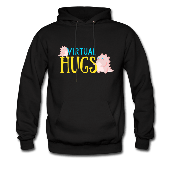 Virtual Hugs Cute Dinosaurs Hoodie - black