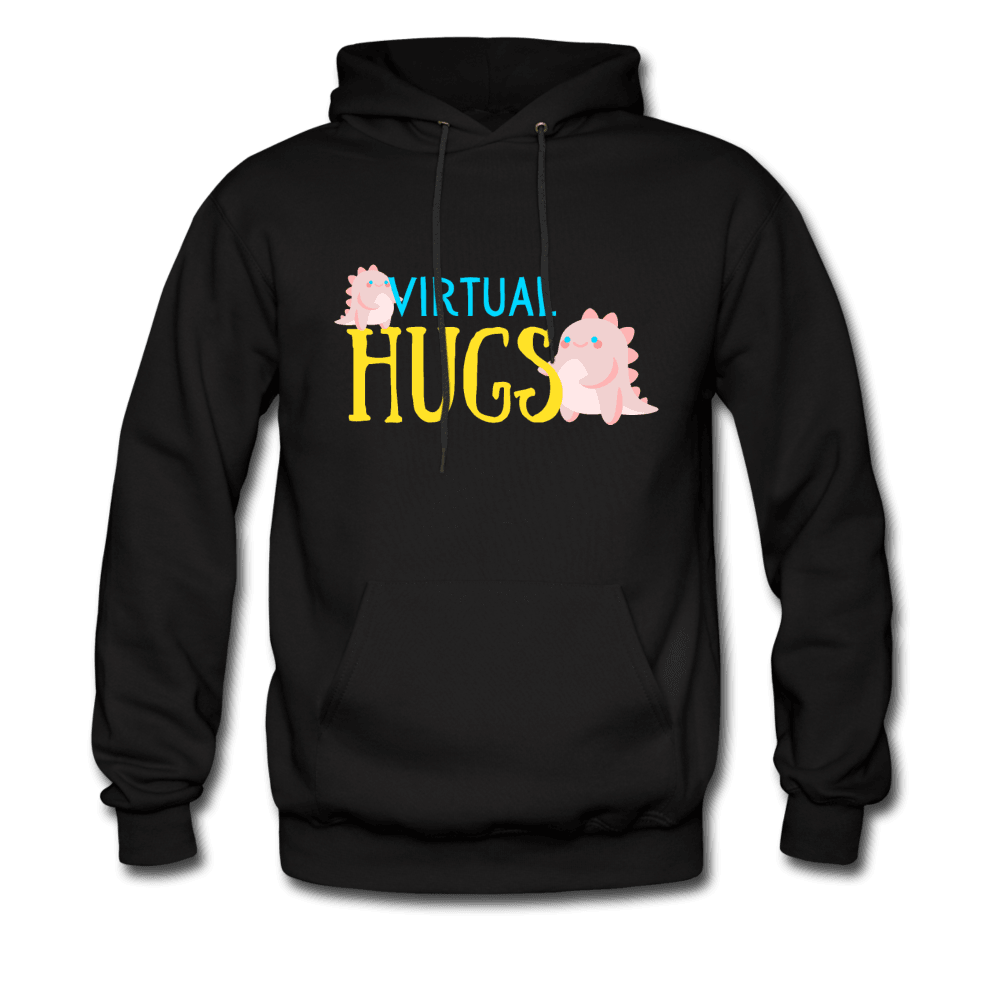 Virtual Hugs Cute Dinosaurs Hoodie - black