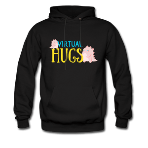 Virtual Hugs Cute Dinosaurs Hoodie - black