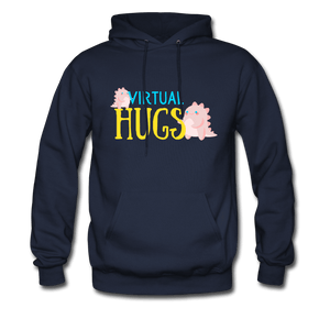 Virtual Hugs Cute Dinosaurs Hoodie - navy