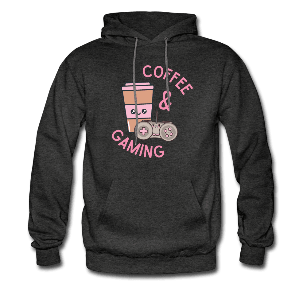 Coffee and Gaming Hoodie - charcoal gray