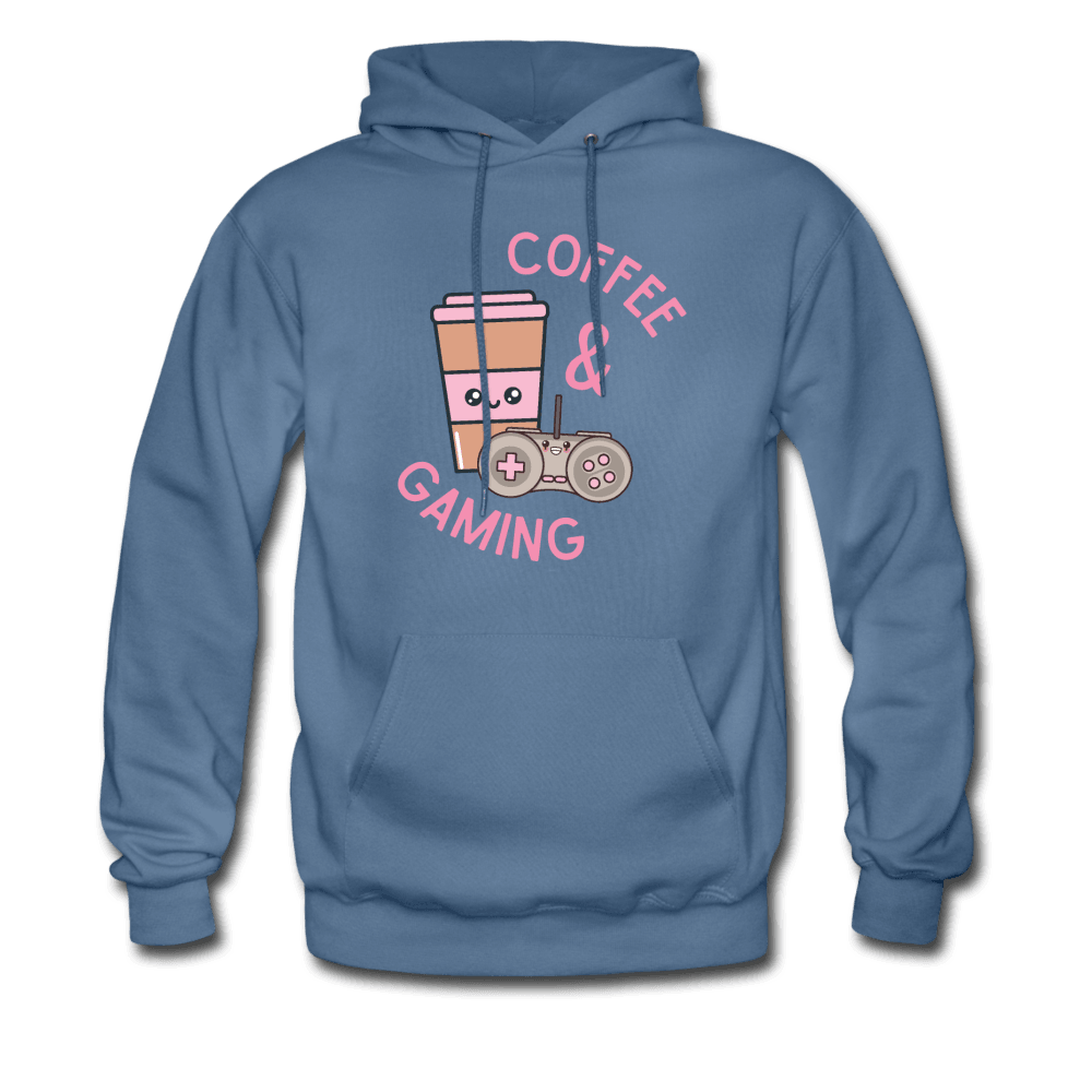 Coffee and Gaming Hoodie - denim blue