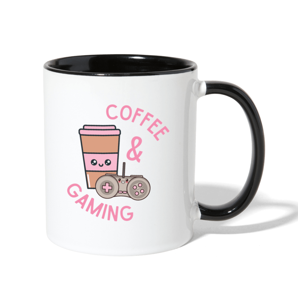 Coffee and Gaming Cute Mug - white/black
