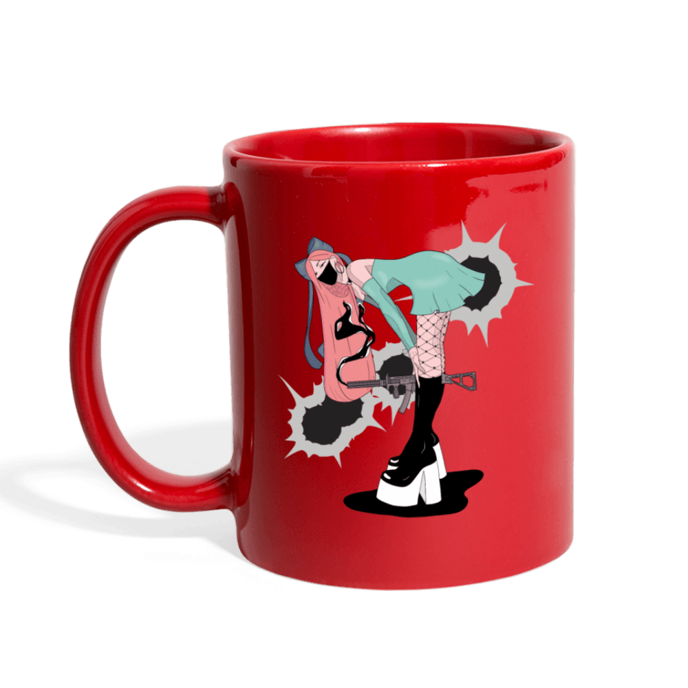 Gunslinger Anime Girl Mug - red