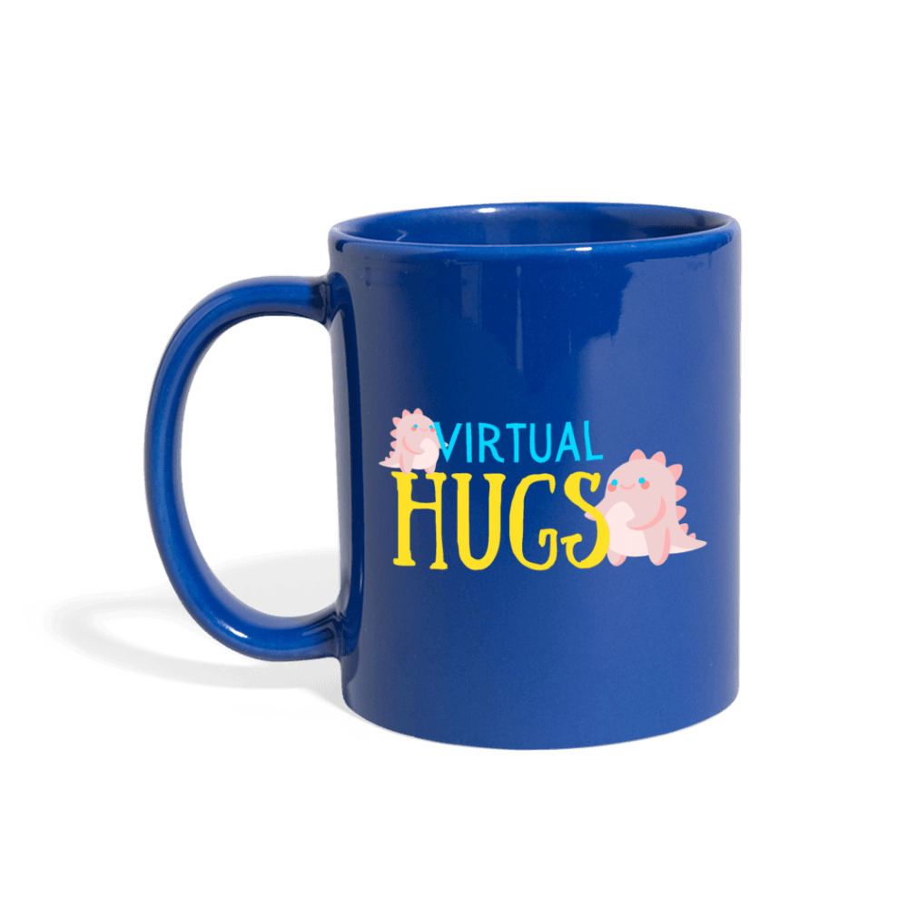 Virtual Hugs Cute Dinosaurs Mug - royal blue