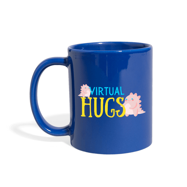 Virtual Hugs Cute Dinosaurs Mug - royal blue
