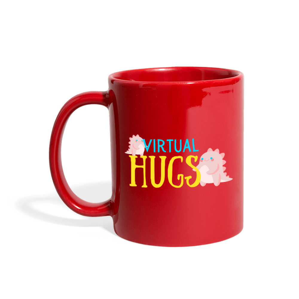 Virtual Hugs Cute Dinosaurs Mug - red