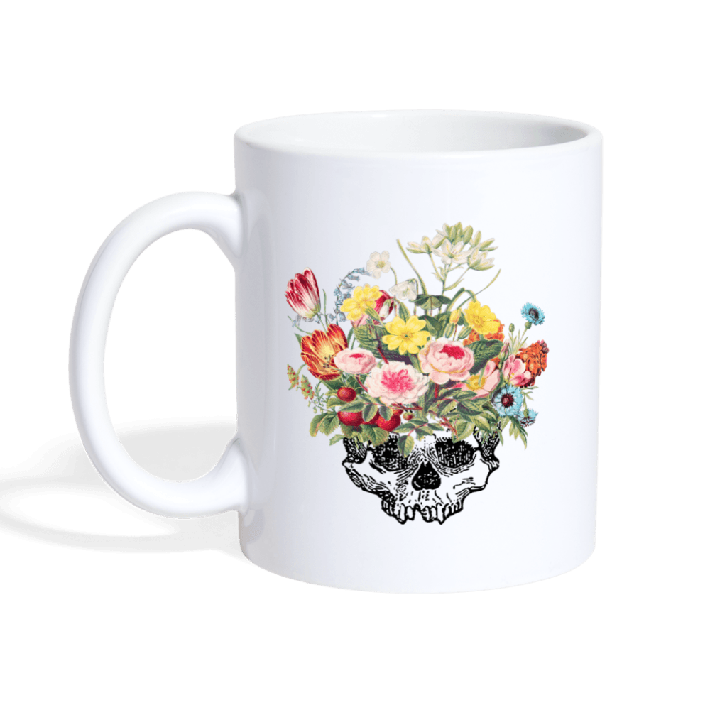 Even in Death, Life Blooms Mug - white