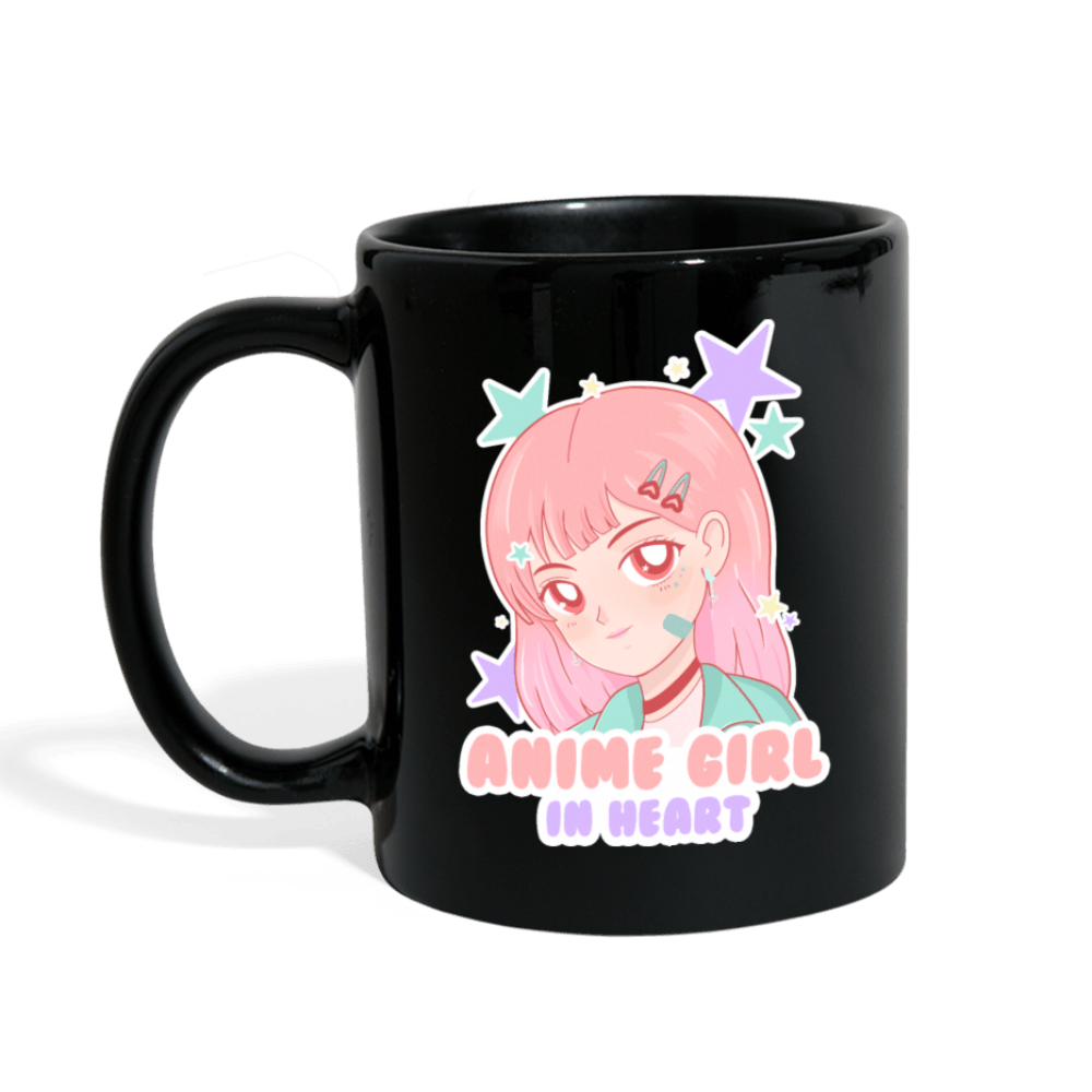 Anime Girl In Heart Mug - black
