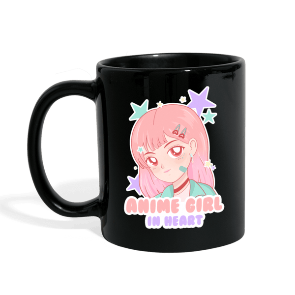 Anime Girl In Heart Mug - black