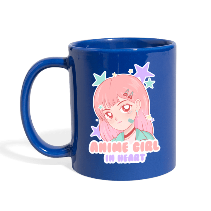 Anime Girl In Heart Mug - royal blue