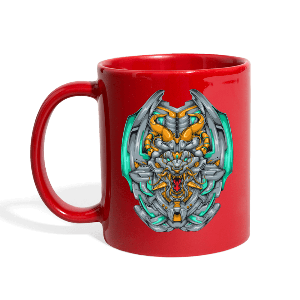 Mecha Dragon Emerald Mug - red