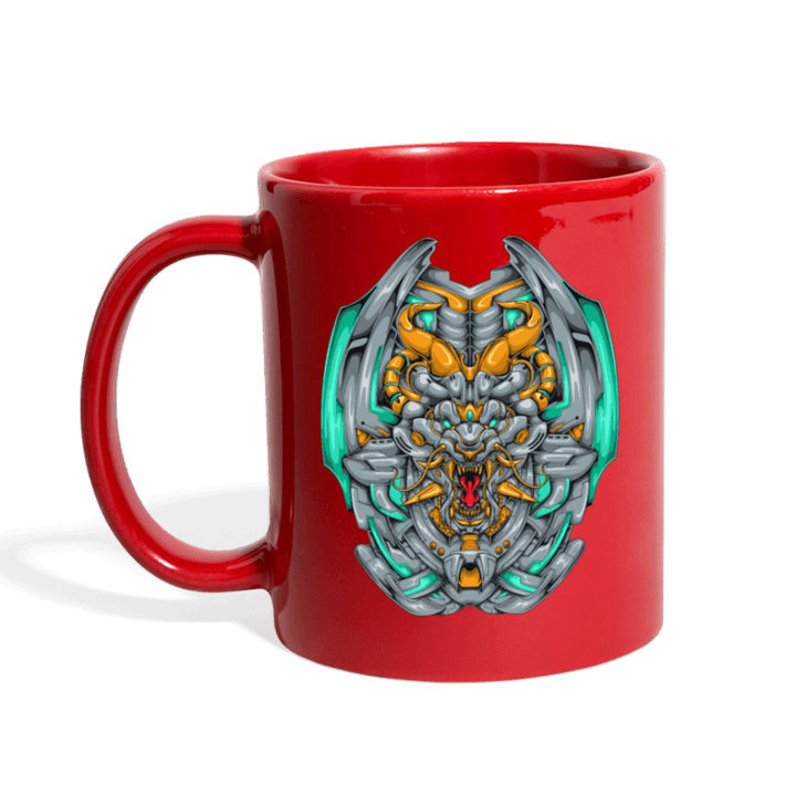 Mecha Dragon Emerald Mug - red