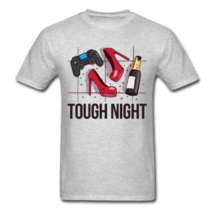 Tough Night Gaming Girl T-Shirt - heather gray