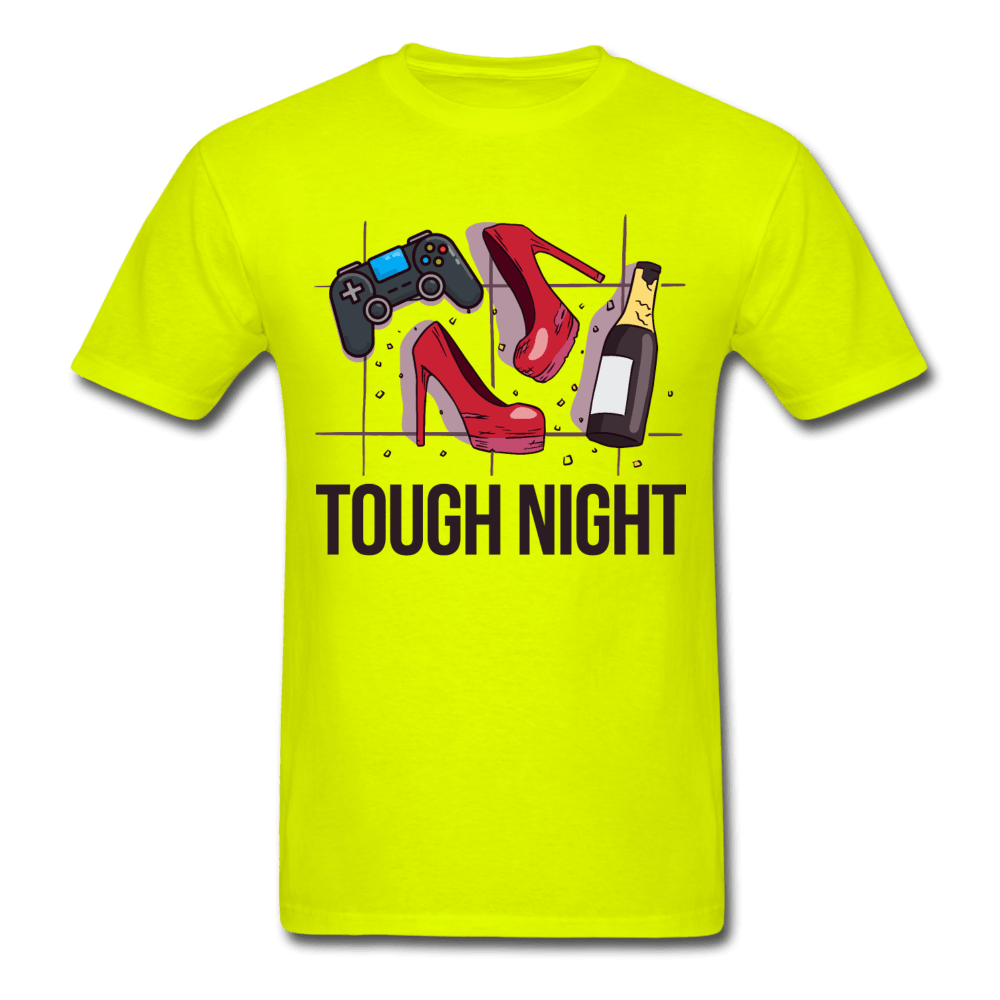 Tough Night Gaming Girl T-Shirt - safety green