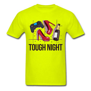 Tough Night Gaming Girl T-Shirt - safety green