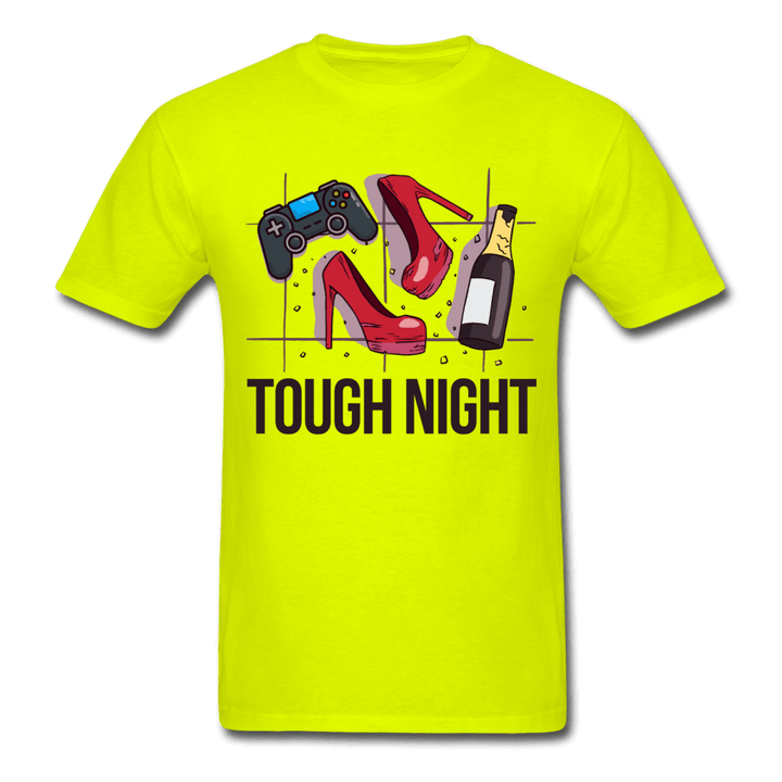 Tough Night Gaming Girl T-Shirt - safety green