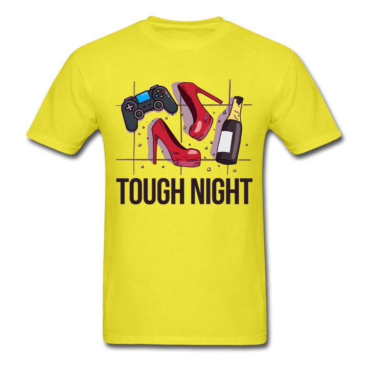 Tough Night Gaming Girl T-Shirt - yellow