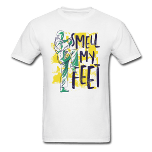 Smell My Feet Funny Taekwondo Unisex T-Shirt - white