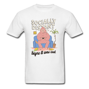 Socially Distant Before It Was Cool Gaming Gorilla Unisex T-Shirt - white