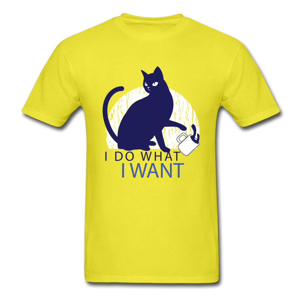 I Do What I Want Sassy Cat Unisex T-Shirt - yellow
