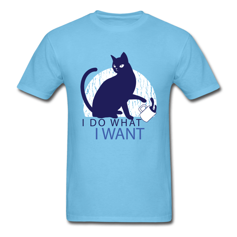 I Do What I Want Sassy Cat Unisex T-Shirt - aquatic blue
