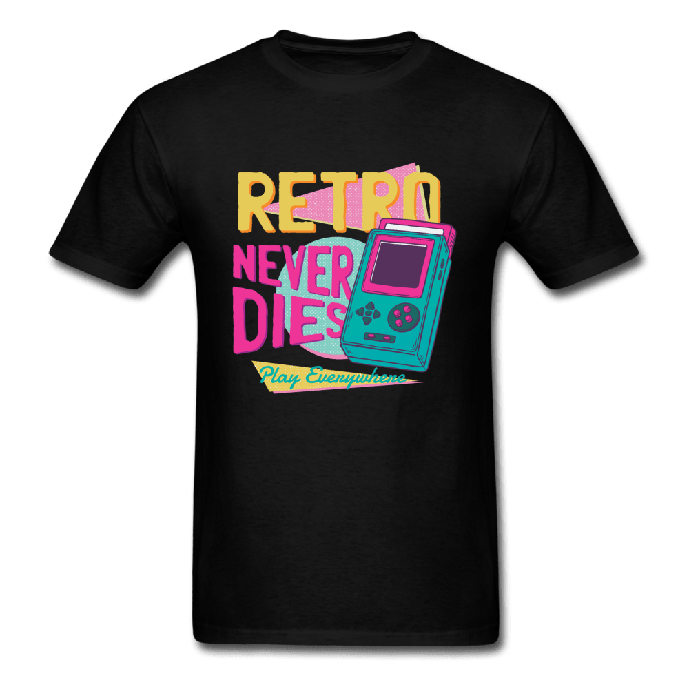 Retro Never Dies Play Everywhere Unisex T-Shirt - black