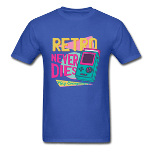 Retro Never Dies Play Everywhere Unisex T-Shirt - royal blue
