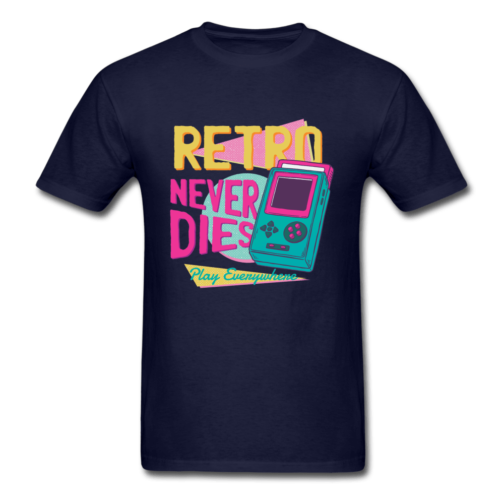 Retro Never Dies Play Everywhere Unisex T-Shirt - navy