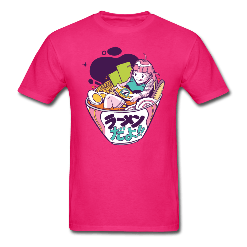 Ramen x Gaming Collab Anime Girl Unisex T-Shirt - fuchsia