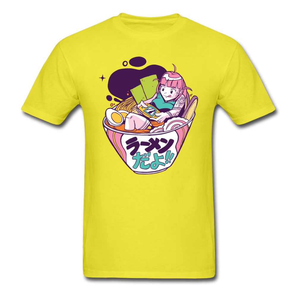 Ramen x Gaming Collab Anime Girl Unisex T-Shirt - yellow