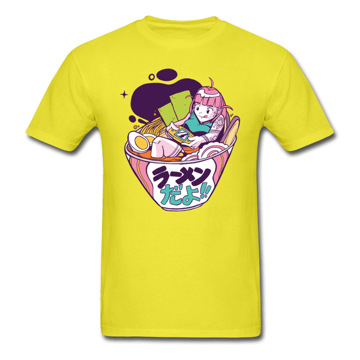 Ramen x Gaming Collab Anime Girl Unisex T-Shirt - yellow