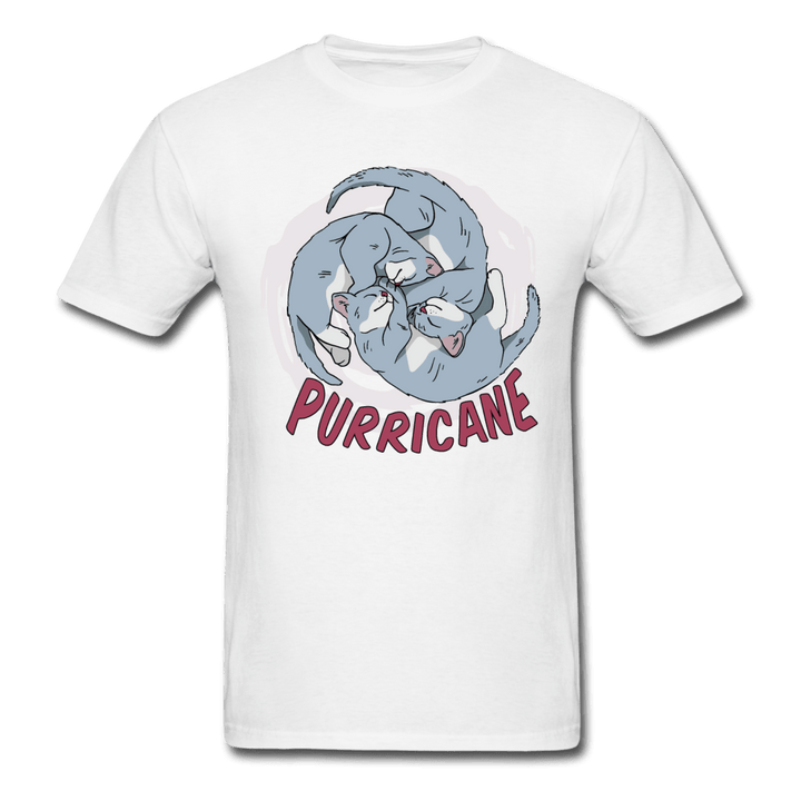 Purricane Cat Cyclone Unisex T-Shirt - white
