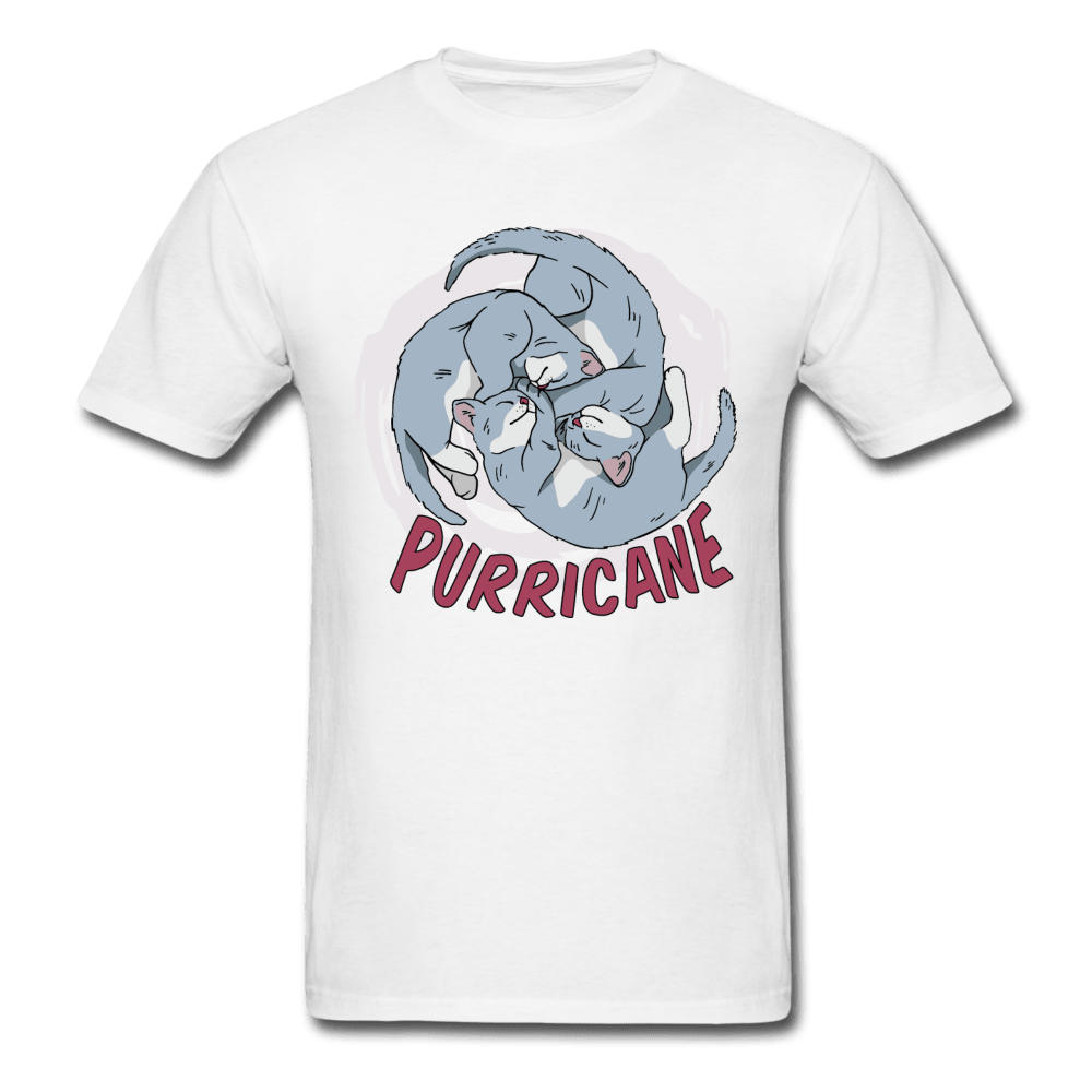 Purricane Cat Cyclone Unisex T-Shirt - white