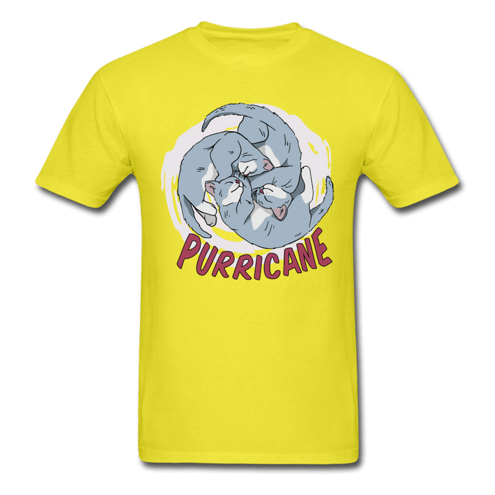 Purricane Cat Cyclone Unisex T-Shirt - yellow