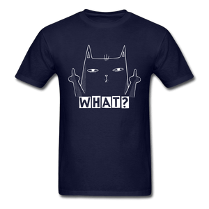 Sassy Cat WHAT? Unisex T-Shirt - navy