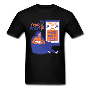 My Favorite Sport is Tracking Online Orders Unisex T-Shirt - black