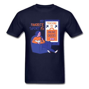 My Favorite Sport is Tracking Online Orders Unisex T-Shirt - navy